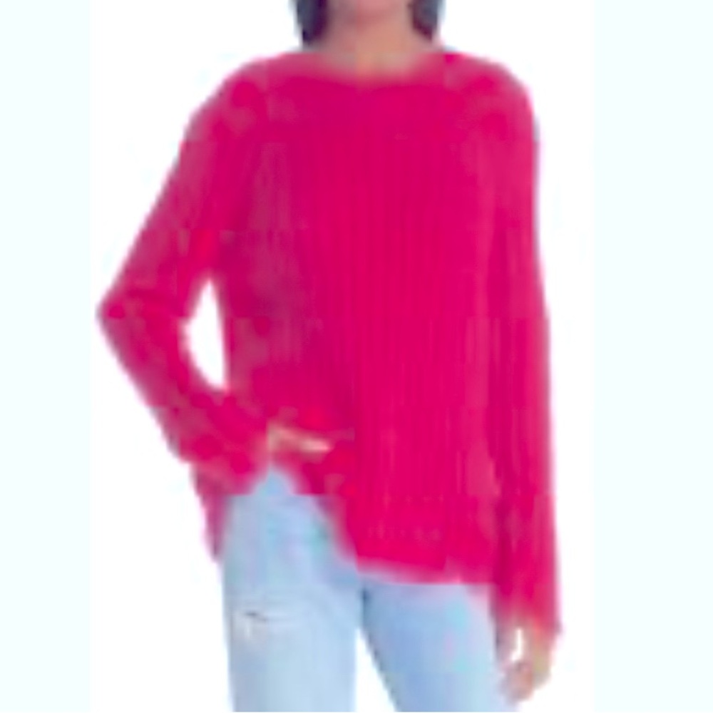 IRO Mohair Wool Sweater M Pink Fringed Hem Fuzzy Feminine Luxury Old Money - Picture 3 of 12